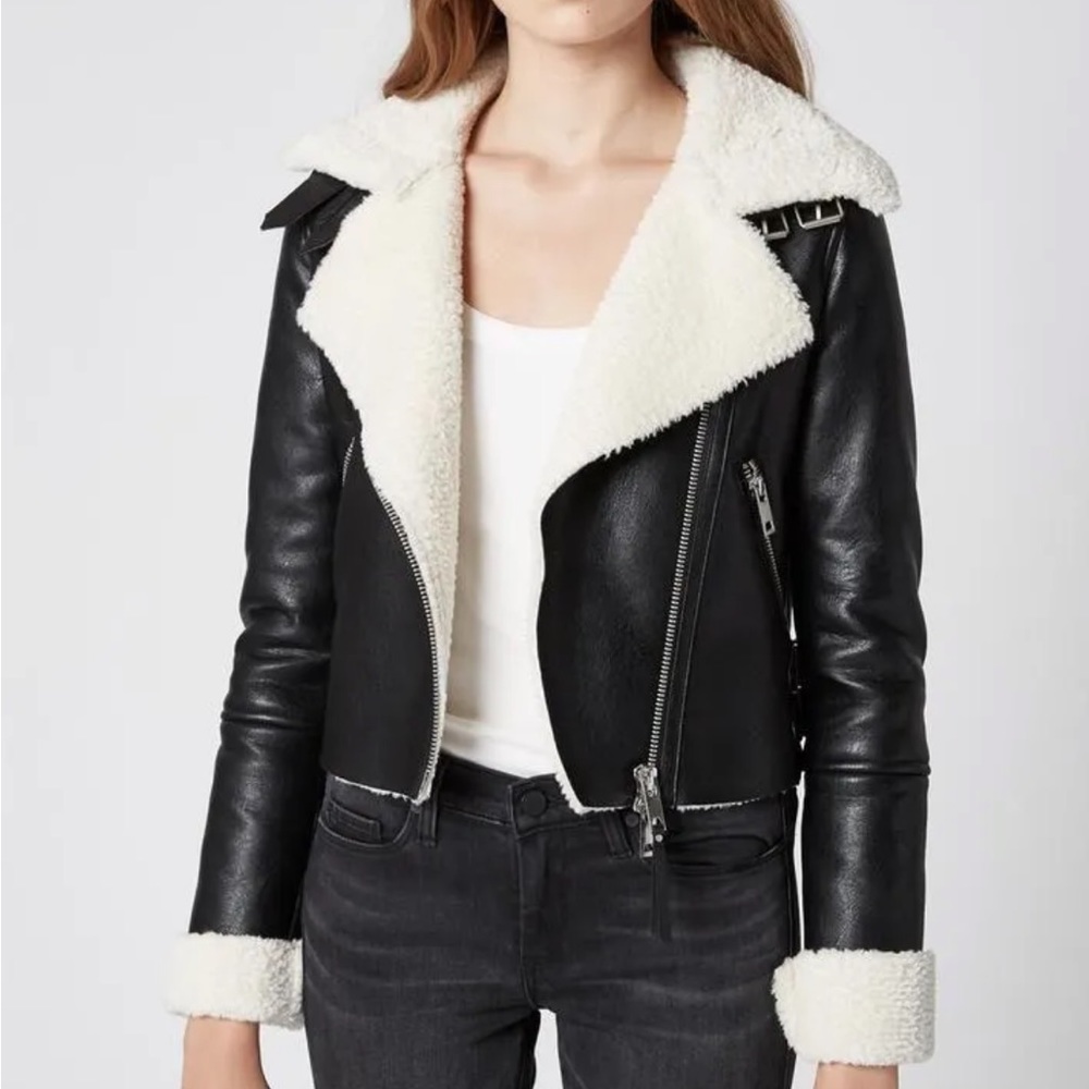Blank Nyc Faux Fur Vegan Leather Jacket